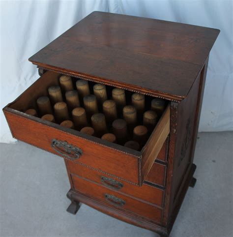 antique wood metal box cylinder storage|Storage & Organization .